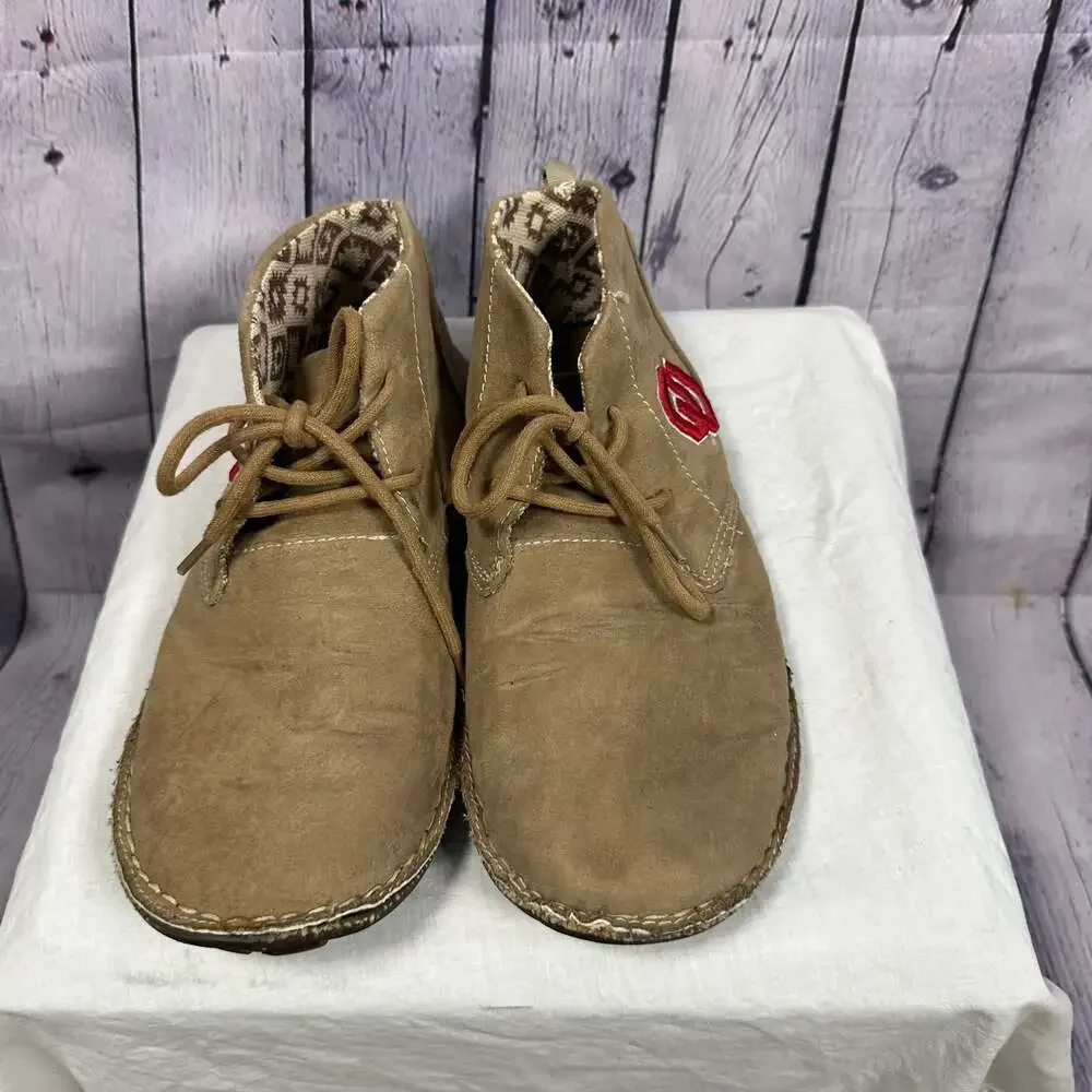 Primus Oklahoma Sooners OU Faux Suede Chukka Shoes Mens Sz 8